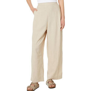 Madewell Pull On Straight Crop Linen Blend Casual Pants US Women's 14 Plus New